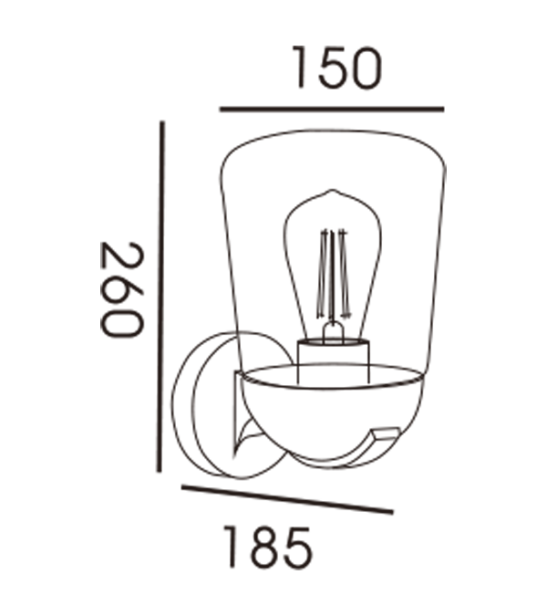 Lampu Dinding Penutup Kaca Atas Datar HR60112 Lampu Dinding Penutup Kaca Atas Datar HR60112