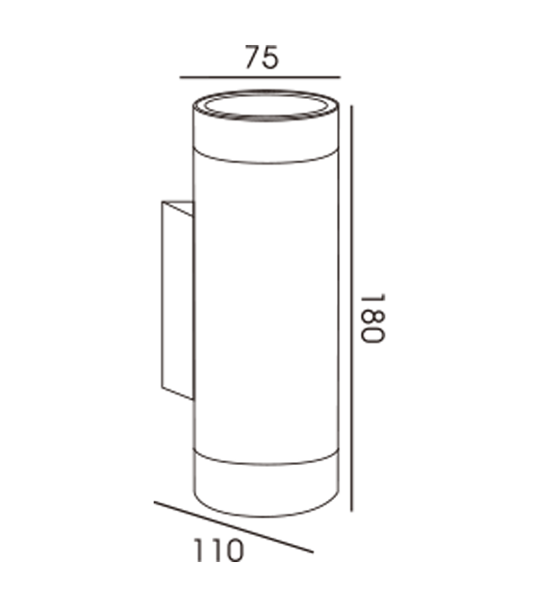 60 Lampu Dinding Dua Arah Tabung Aluminium (Basis Khusus AK) HR60254 60 Lampu Dinding Dua Arah Tabung Aluminium (Basis Khusus AK) HR60254