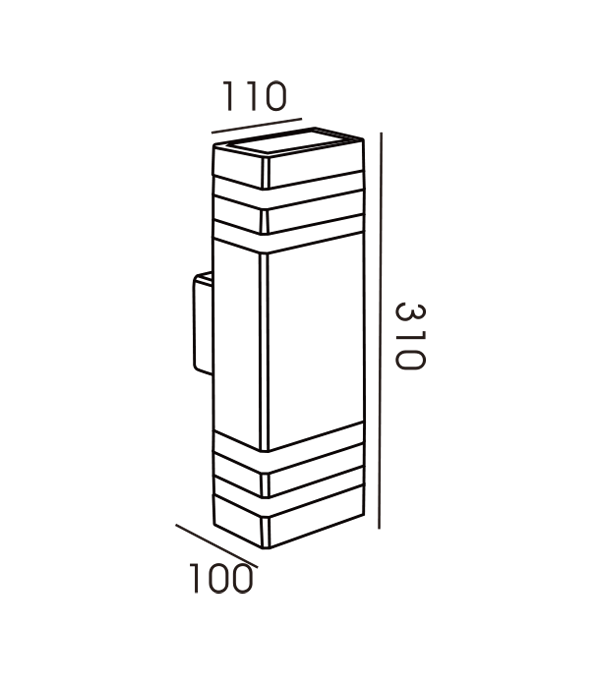 110 Lampu Dinding Ganda Dua Arah Garis Persegi Panjang HR60178 110 Lampu Dinding Ganda Dua Arah Garis Persegi Panjang HR60178