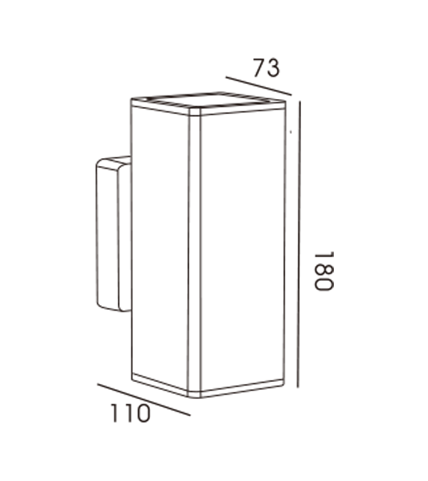 Lampu Dinding Dua Arah Tabung Persegi HR60336 Lampu Dinding Dua Arah Tabung Persegi HR60336