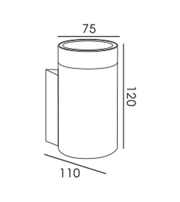 60 Lampu Dinding Satu Arah Tabung Aluminium (Basis Khusus AK) HR60253 60 Lampu Dinding Satu Arah Tabung Aluminium (Basis Khusus AK) HR60253