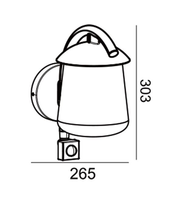 Lampu Dinding Induksi Kaca Atas Datar Bend Parrot HR60673S Lampu Dinding Induksi Kaca Atas Datar Bend Parrot HR60673S