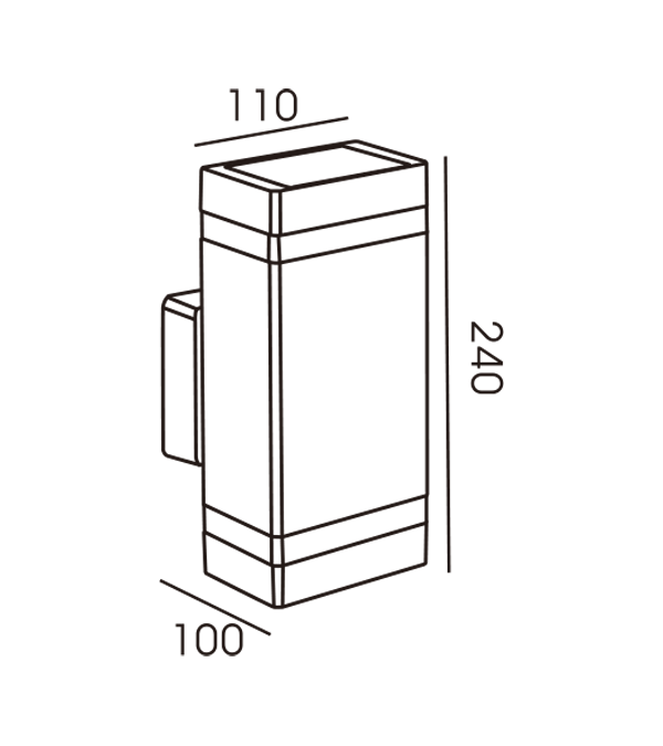 110 Lampu Dinding Tunggal Kepala Ganda Garis Persegi Panjang HR60174 110 Lampu Dinding Tunggal Kepala Ganda Garis Persegi Panjang HR60174