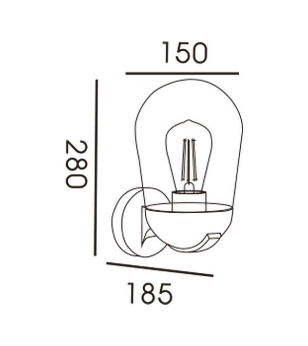 Lampu Dinding Induksi Tudung Kaca Kepala Roket HR60111S Lampu Dinding Induksi Tudung Kaca Kepala Roket HR60111S