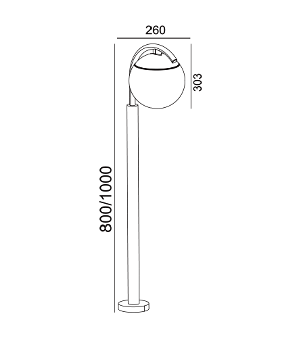 Lampu Taman Kaca Bulat Parrot HR60691-800 Lampu Taman Kaca Bulat Parrot HR60691-800