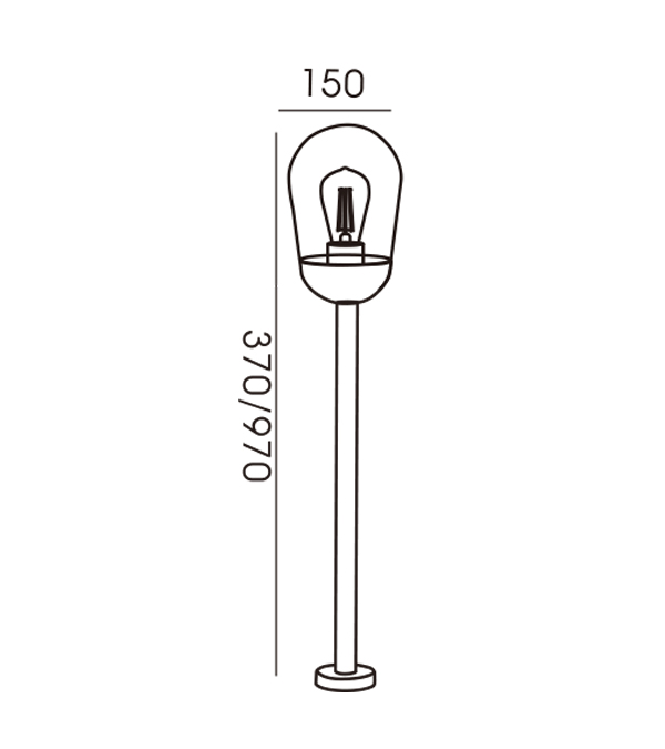 150 Lampu Taman Tertutup Kaca Kepala Roket HR60111-970 150 Lampu Taman Tertutup Kaca Kepala Roket HR60111-970