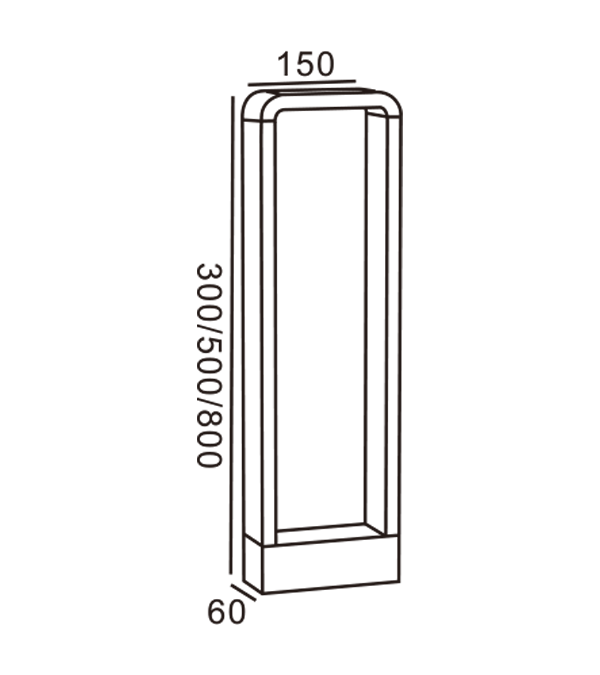 Lampu Taman Persegi HR60072-500 Lampu Taman Persegi HR60072-500