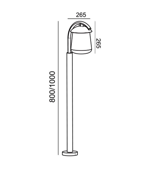 Lampu Taman Kaca Parrot Flat Top HR60701-800 Lampu Taman Kaca Parrot Flat Top HR60701-800