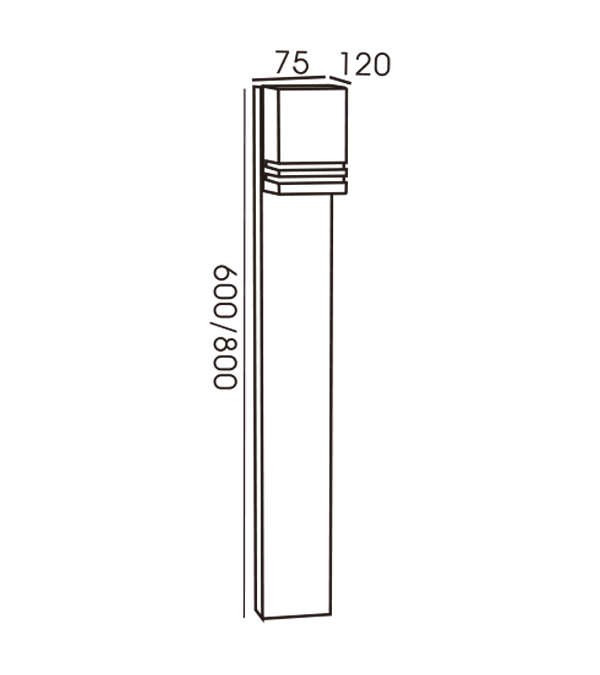 75 Lampu Taman Satu Arah Transparan Hias Persegi HR60237-600 75 Lampu Taman Satu Arah Transparan Hias Persegi HR60237-600