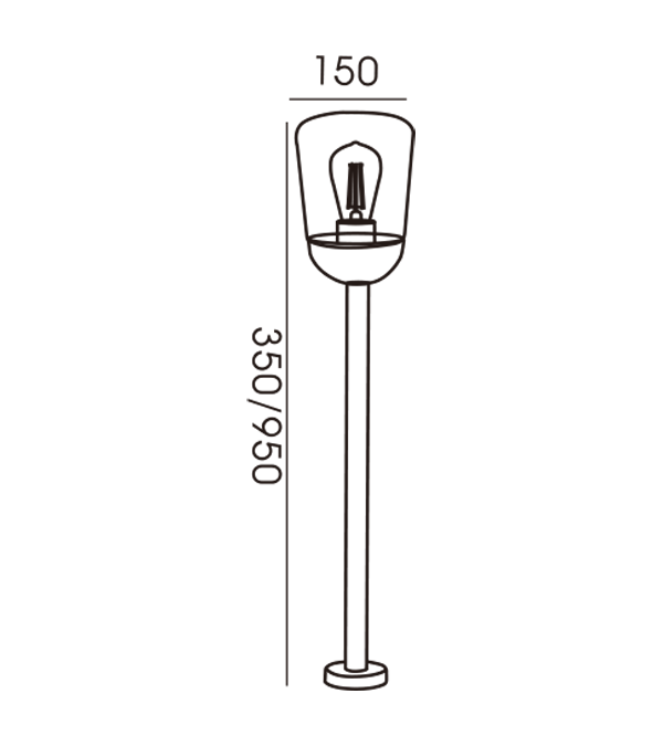 150 Lampu Taman Berkaca Datar HR60112-350 150 Lampu Taman Berkaca Datar HR60112-350