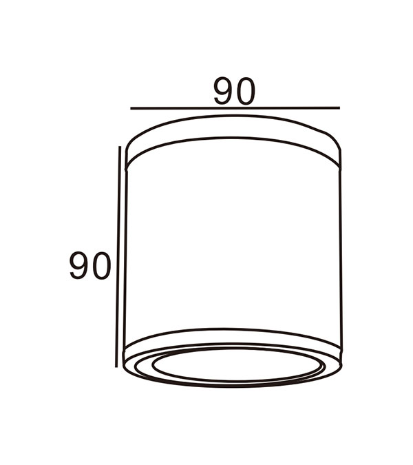 Lampu Plafon Silinder Aluminium GU10 90 HR10201 Lampu Plafon Silinder Aluminium GU10 90 HR10201