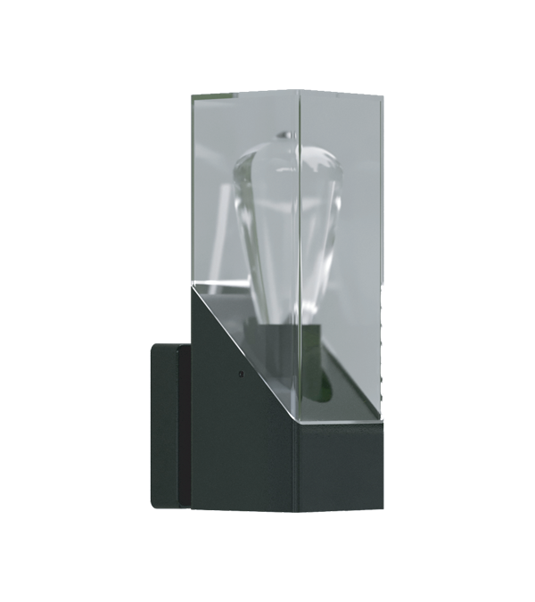 Lampu Dinding PC Abu-abu Asap Persegi E27 HR60133 Lampu Dinding PC Abu-abu Asap Persegi E27 HR60133