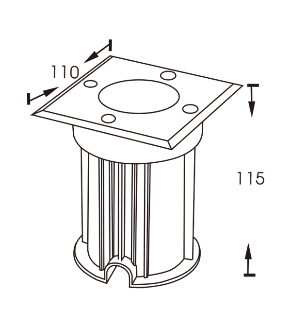 Lampu Terkubur 110 Persegi HR20023 Lampu Terkubur 110 Persegi HR20023