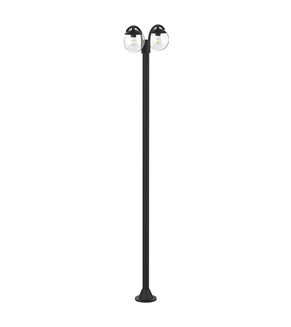Lampu Taman Kaca Bulat Kepala Ganda HR60693 Lampu Taman Kaca Bulat Kepala Ganda HR60693