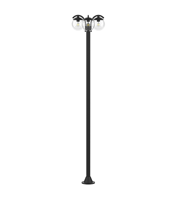 Lampu Taman Kaca Tiga Bulat HR60694 Lampu Taman Kaca Tiga Bulat HR60694